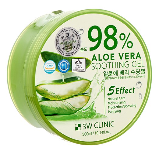 Гель универсальный 3W CLINIC Aloe Vera Soothing Gel 98%, 300мл