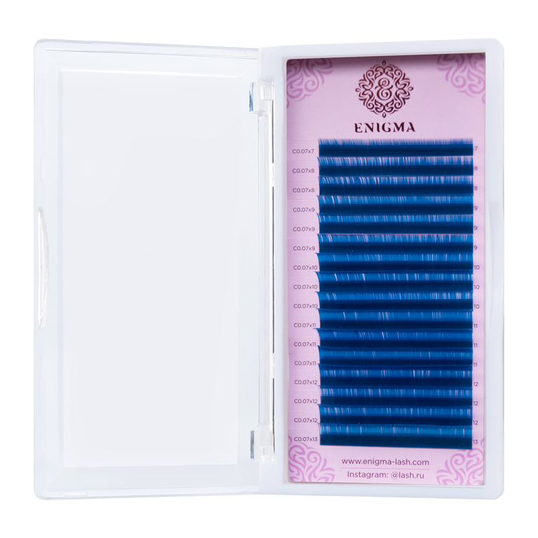 Ресницы Enigma синие МИКС 16линий (Blue)