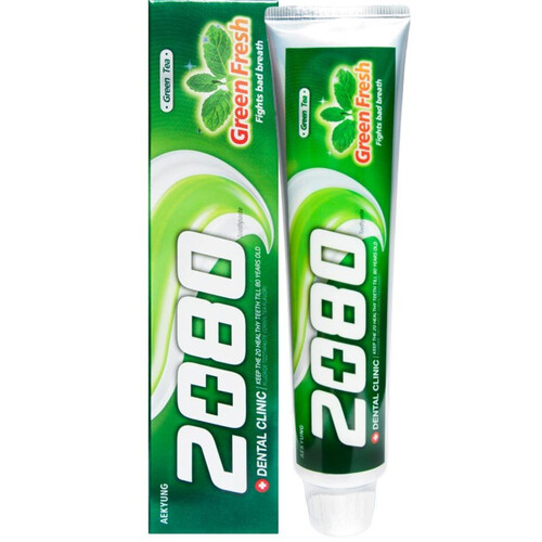 Паста зубная KeraSys Dental clinic 2080 "Мятный вкус" с зеленым чаем, 120г