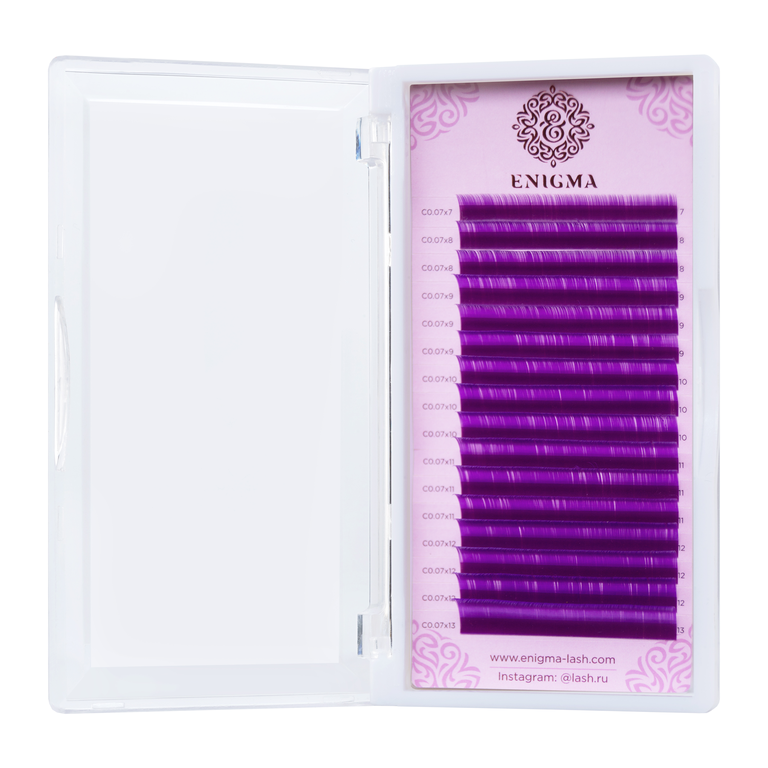 Ресницы Enigma фиолетовые МИКС 16линий (Purple)